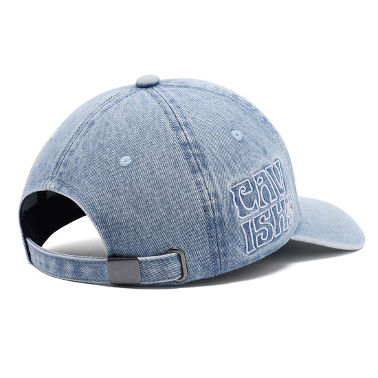 Cavish Washed Denim Embroidered Ball Cap
