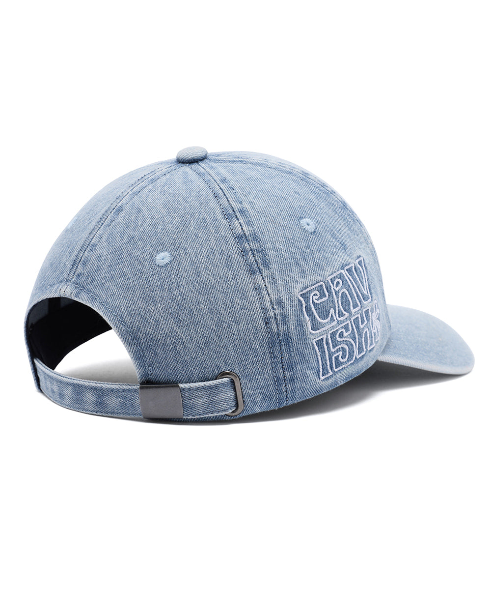 Cavish Washed Denim Embroidered Ball Cap