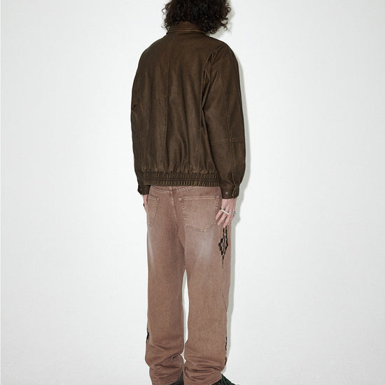 Mahagrid Washed Faux Leather Blouson