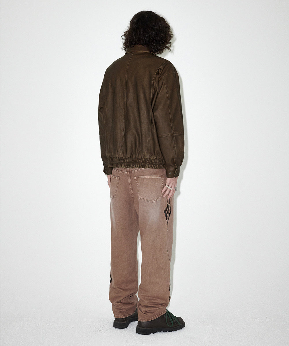 Mahagrid Washed Faux Leather Blouson