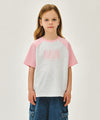 Marithé François Girbaud Kids Classic Logo Raglan Oversized Tee Coral Pink