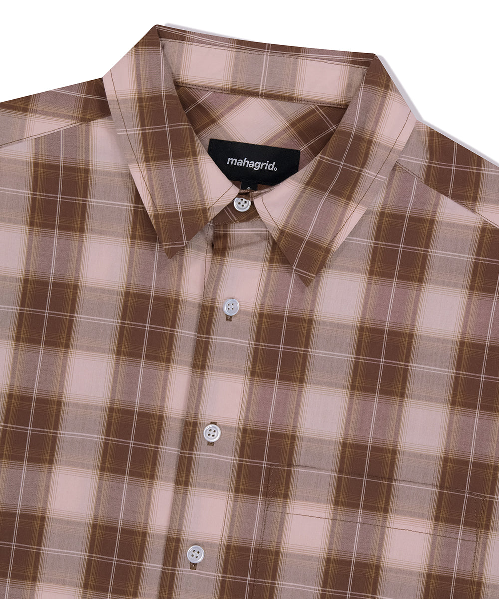 Mahagrid Ombre Check Half Shirt