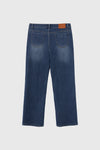 General Idea MAN Fleece-Lined Stretch Straight Denim Pants [Navy]