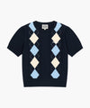 Marithé François Girbaud W ARGYLE CABLE HALF KNIT PULLOVER
