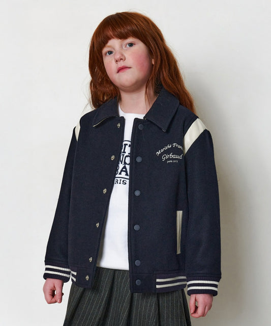 Marithé François Girbaud Enfant Chain Logo Varsity Jacket Dark Green