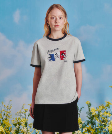 Marithé François Girbaud [MARITHE_DISNEY] MICKEY_FRENCH RINGER TEE light heather gray