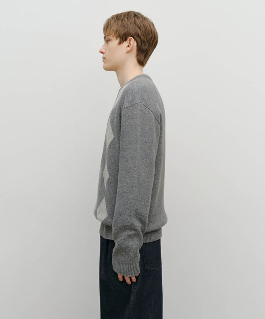 Marithé François Girbaud ARGYLE JQD KNIT PULLOVER Heather Gray