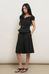General Idea WOMAN Cap Sleeve Heart Neck Shirring Blouse
