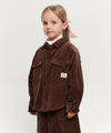 Marithé François Girbaud Kids Eiffel Label Corduroy Shirt Jacket Brown