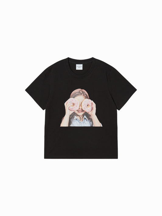 ADLV Women's ADLV Baby Face Donut 3/4 Sleeve T-Shirt