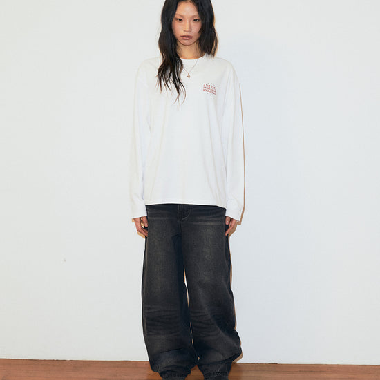Mahagrid Solar Embroidered Denim Pant [Black]