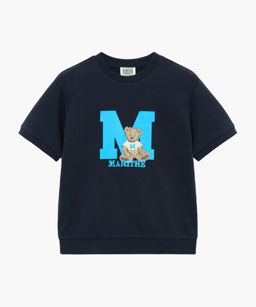 Marithé François Girbaud ENFANT M LOGO SWEAT HALF TEE NAVY