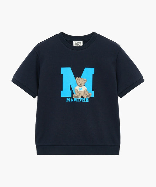 Marithé François Girbaud ENFANT M LOGO SWEAT HALF TEE NAVY
