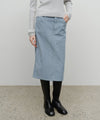 Marithé François Girbaud W Classic Corduroy Midi Skirt Sky Blue