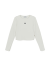 MLB Women's Basic Slim Ribbed Crop Long Sleeve T-Shirts
