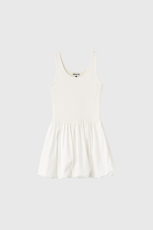 General Idea WOMAN Jersey Top Balloon One-Piece [WHITE]
