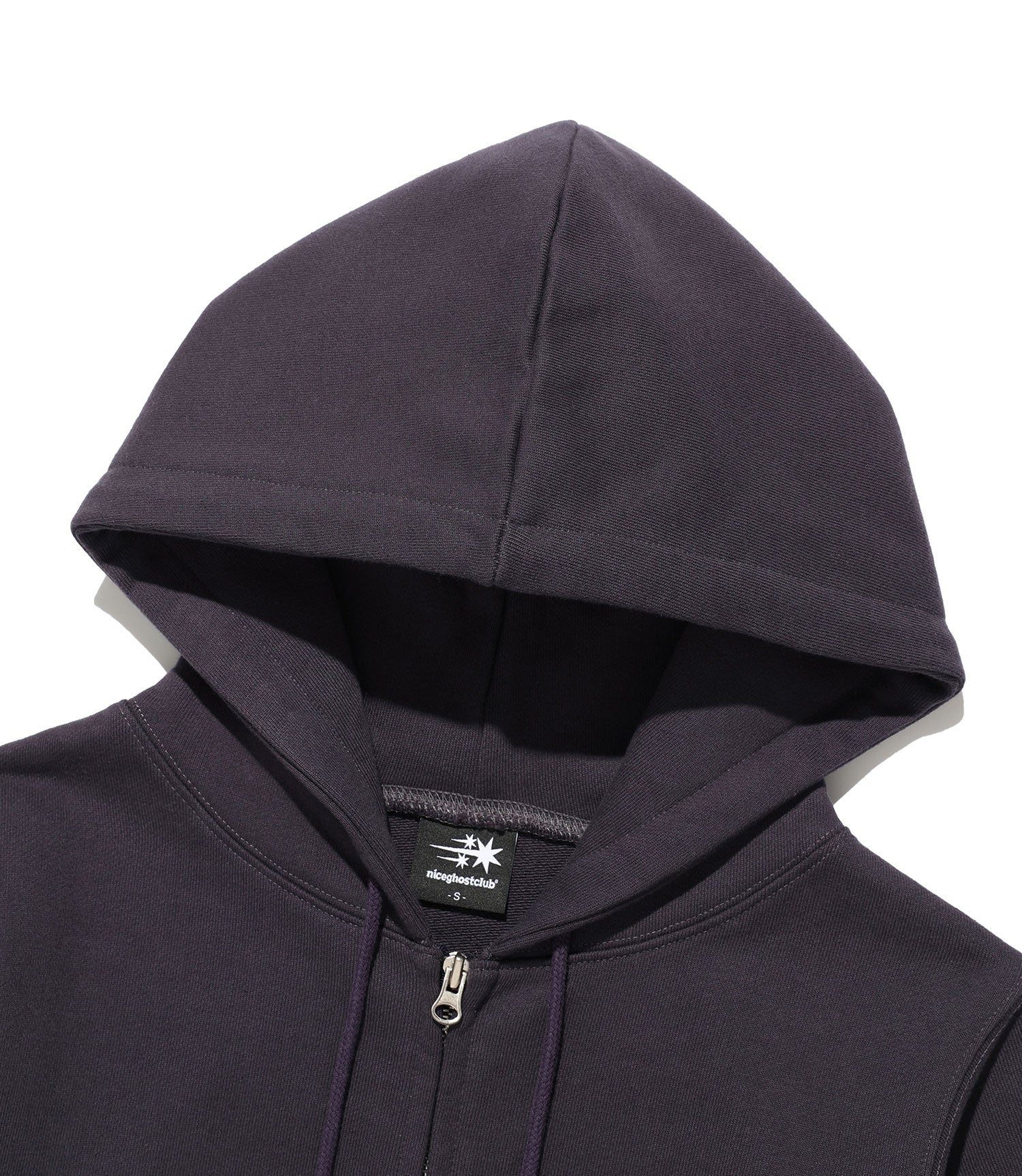 Nice Ghost Club 3 Star Crop Hoodie Zip Up [Purple]