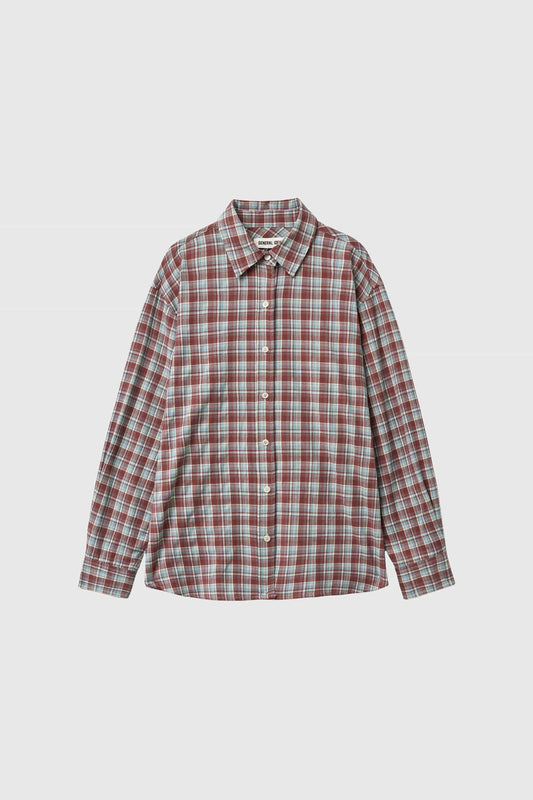 General Idea WOMAN Loose Fit Natural Check Shirt