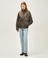 Marithé François Girbaud FAUX LEATHER HIGH NECK JACKET