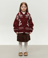 Marithé François Girbaud Kids Nordic Bear Knit Collar Cardigan Navy