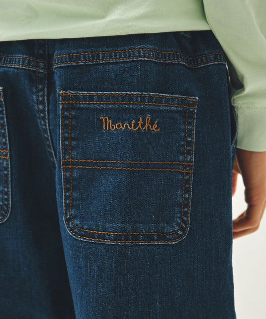 Marithé François Girbaud Kids Straight Cargo Denim Pants