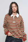 General Idea WOMAN Multi Stripe Rugby T-Shirt [BRICK]