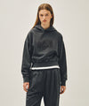 Marithé François Girbaud W SHADOW CLASSIC LOGO DYEING CROP HOODIE mint