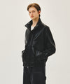 Marithé François Girbaud FAUX LEATHER HIGH NECK JACKET