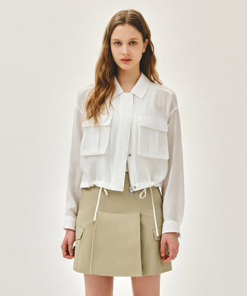 Marithé François Girbaud W CROP SHEER JACKET