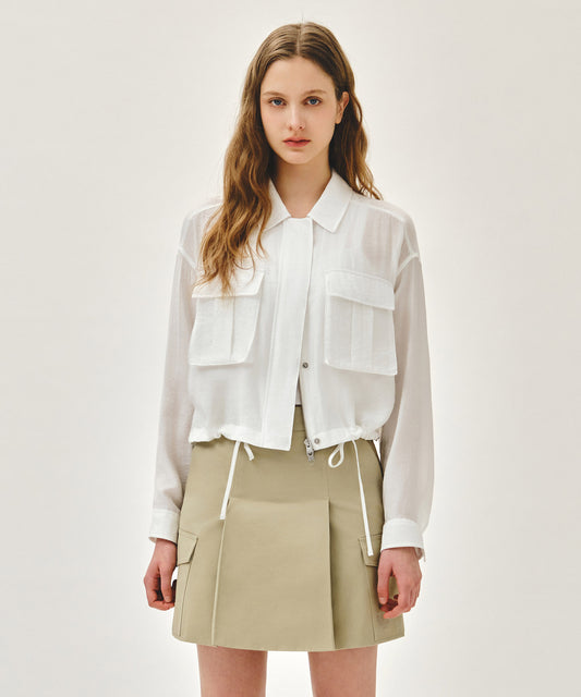 Marithé François Girbaud W CROP SHEER JACKET