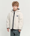 Marithé François Girbaud Kids Classic Logo Fleece Hoodie Zip-Up Ivory