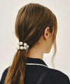 Marithé François Girbaud PEARL SILVER BALL SCRUNCHIE