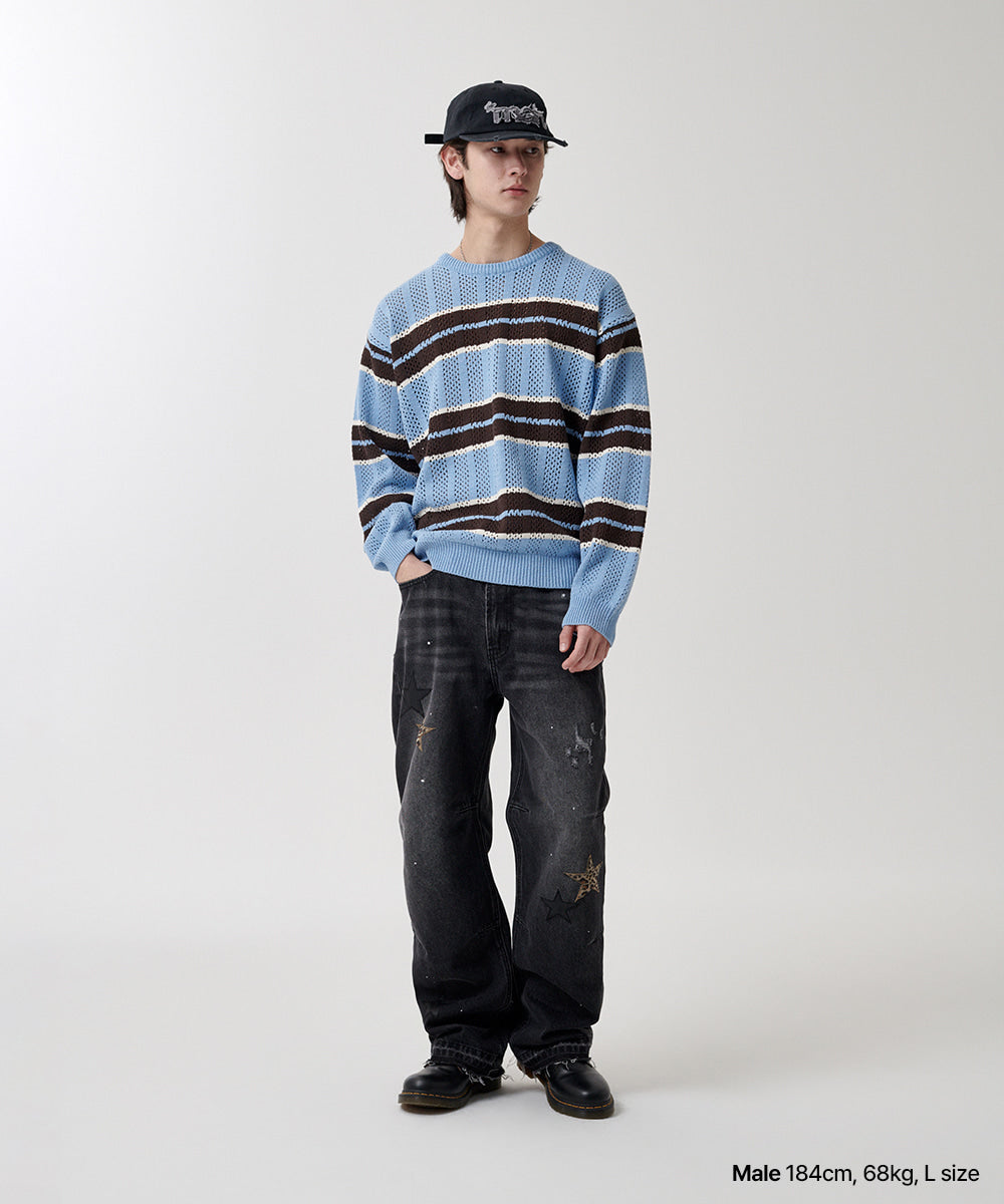 Mahagrid Mesh Stripe Knit