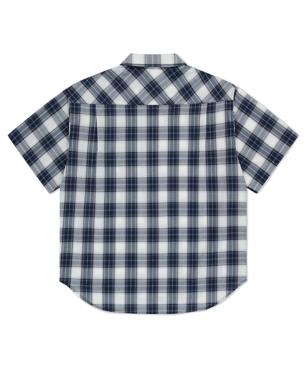 Mahagrid Ombre Check Half Shirt