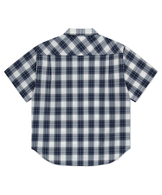 Mahagrid Ombre Check Half Shirt