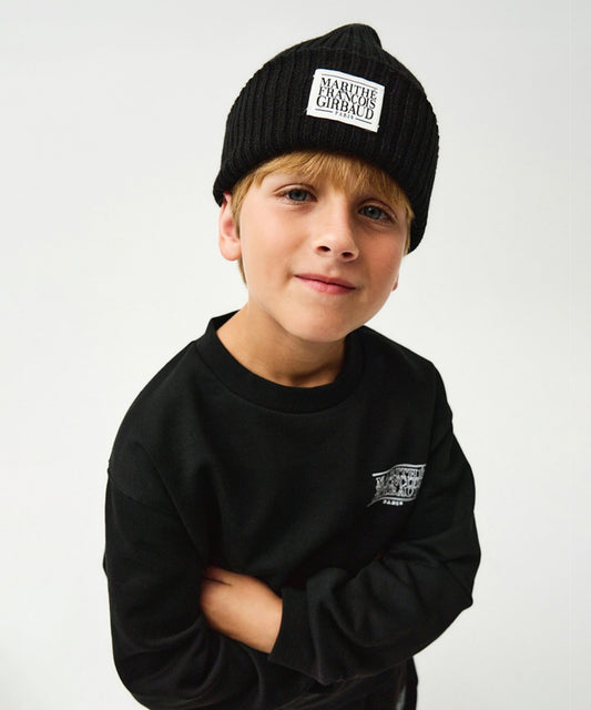 Marithé François Girbaud ENFANT DOODLE CLASSIC LOGO SWEATSHIRT BEIGE