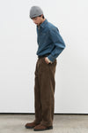 General Idea MAN Single Pleat Corduroy Pants [BROWN]