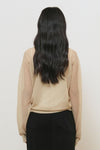 General Idea WOMAN Deep V-Neck Sheer Knit Pullover [SAND]