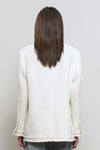 General Idea WOMAN Fringe Trimming Tweed Jacket [IVORY]