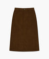 Marithé François Girbaud Women's Classic Corduroy Midi Skirt in Brown