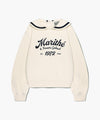 Marithé François Girbaud Kids Sailor Collar Crop Sweatshirt Navy