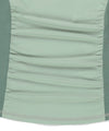 Mahagrid Shirring Half Zip-Up Jersey Tee