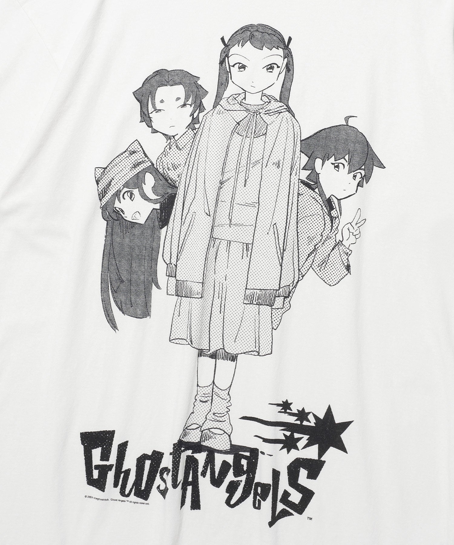 Nice Ghost Club Ghost Angels Lace Hem Line Big Big Tee [White]
