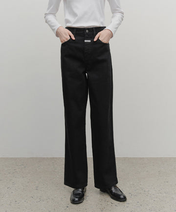 Marithé François Girbaud Women's High Straight Denim Pants Black