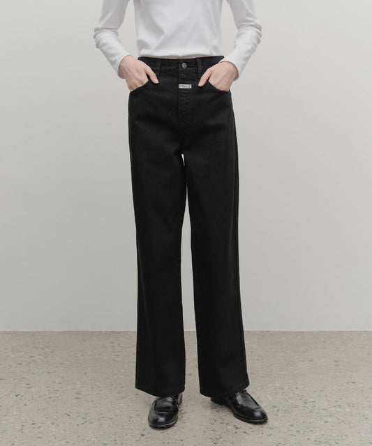 Marithé François Girbaud Women's High Straight Denim Pants Black