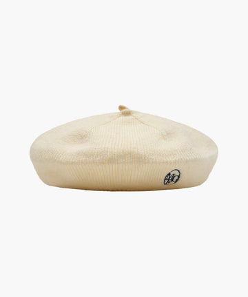 Marithé François Girbaud ENFANT EMBROIDERY KNIT BERET light beige
