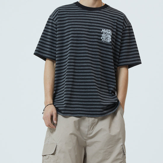 Mahagrid Stripe Slash Logo Tee