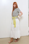 General Idea WOMAN Colour-Block Stripe Short Sleeve T-Shirt [WHITE]