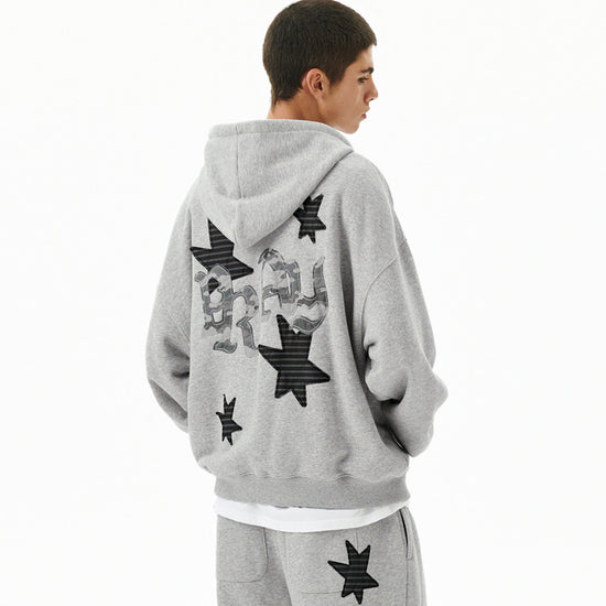 Mahagrid Pray Applique Zip Up Hoodie