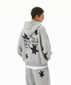 Mahagrid Pray Applique Zip Up Hoodie